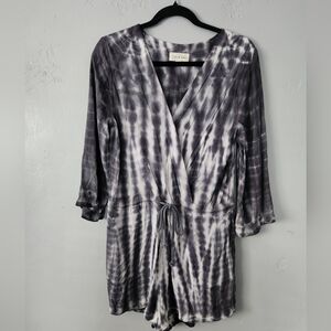 Cloth & Stone Tie Dye 3/4 Sleeve Romper Medium